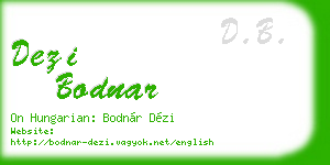 dezi bodnar business card